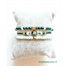 smaragdgroene armbanden set